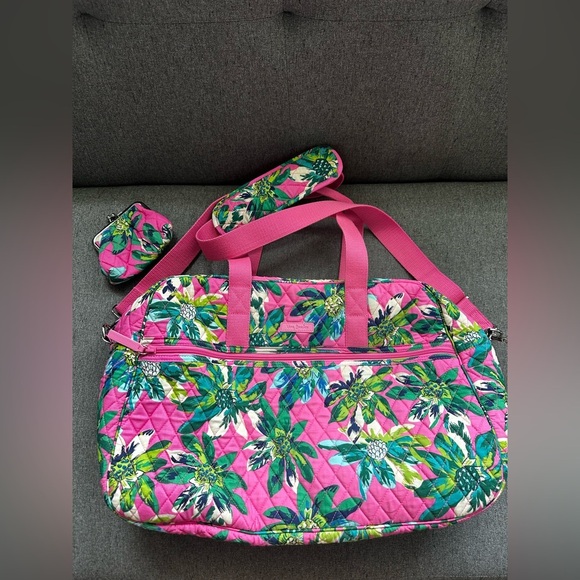 Vera Bradley Handbags - VERA BRADLEY Medium Traveler Bag Carry On Tote - Tropical Paradise Pink